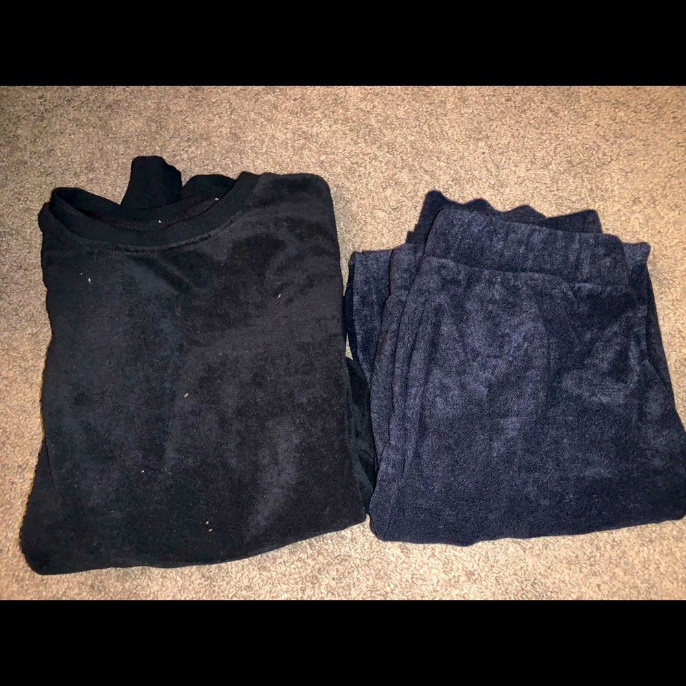 Velvet felt black outfit